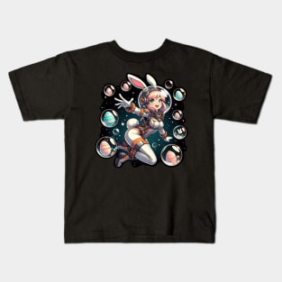 Space Bunny Girl Kids T-Shirt